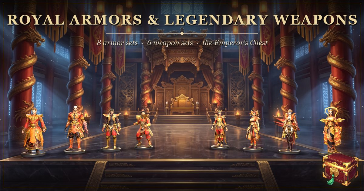 Royal Armors, Legendary Weapons & the Emperor's Chest
